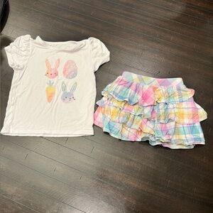 Little Sleepies Easter Skort and Matching T-shirt Size 2T